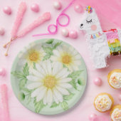 Daisy Waterverf Flowers Paper Borden Papieren Bordje (Feest)