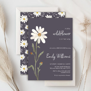Daisy waterverf minimalistisch baby shower kaart