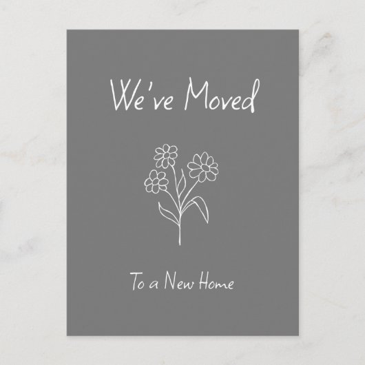 Daisy We hebben eenvoudige grijs verplaatsen verpl Aankondigingskaart (Voorkant)