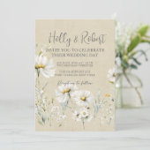 Daisy Wedding Foto QR-code Kaart (Staand voorkant)