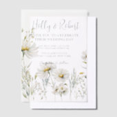 Daisy Wedding Foto QR-code Vellum Uitnodigingen (Offset)
