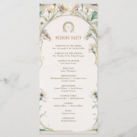 Daisy Wedding Program Art Nouveau door Mucha Programma (Achterkant)