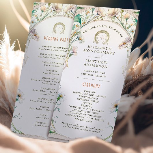 Daisy Wedding Program Art Nouveau door Mucha Programma