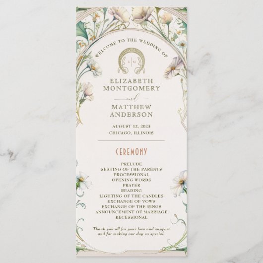 Daisy Wedding Programme Art Nouveau par Mucha (Devant)