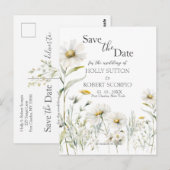 Daisy Wedding Save the Date Briefkaart (Voorkant / Achterkant)