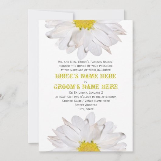 Daisy Wedding Uitnodiging - van de ouders van Brid (Voorkant)