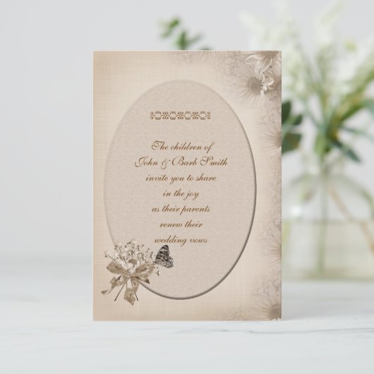 Daisy Wedding Vow Renewal Kaart (Staand voorkant)