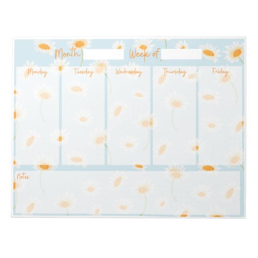 Daisy Weekly Desk Planner Notitieblok (Voorkant)