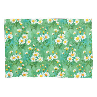 Daisy Whispers – Waterverf Weidepatroon Kussensloop