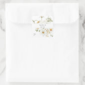 Daisy White Floral bedankt Vierkante Sticker (Tas)