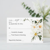Daisy White Floral no Meal RSVP (Staand voorkant)