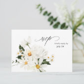 Daisy White Floral w Repas Carte RSVP 3 (Debout devant)