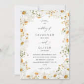 Daisy White Floral Wedding Kaart (Voorkant)