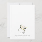 Daisy White Floral Wedding Kaart (Achterkant)