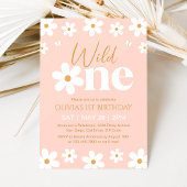 Daisy Wild One 1st Birthday Invitation