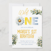 Daisy Wild One 1st Girl Birthday Party Invitation (Devant)