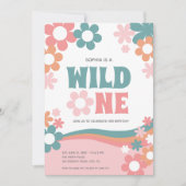 Daisy Wild One Girl 1er anniversaire Invitation (Devant)