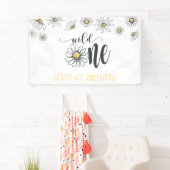 Daisy Wild One Party Banner - White (Insitu)