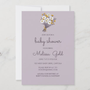 Daisy Wildflower Boeket BABY SHOWER CUSTOM Kaart