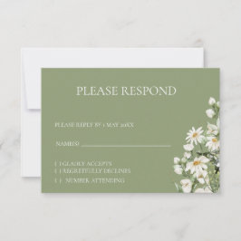 Daisy Wildflower Boho RSVP kaart