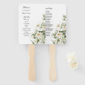 Daisy Wildflower Boho Wedding Program Hand Fan Handwaaier (Voorkant en achterkant)
