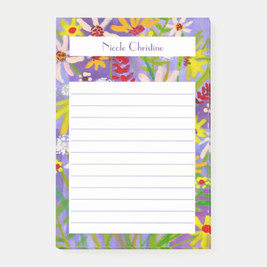 Daisy Wildflower Bouquet CUSTOM Waterverf Notitieb Post-it® Notes (Voorkant)