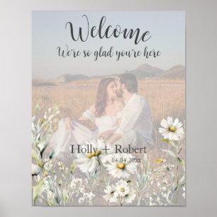 Daisy Wildflower bruiloft welkomstfoto Poster