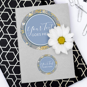 Daisy Wildflower & Gele Rowan Bessen Botanisch Ronde Sticker