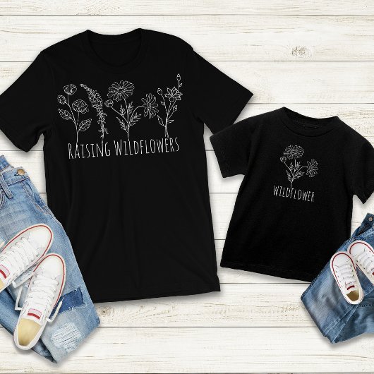 Daisy Wildflower Girl Daughter Mama Mini Outfits T-shirt
