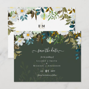 Daisy Wildflower Greenery Wedding Briefkaart