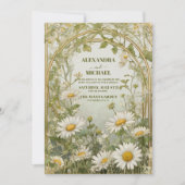 Daisy Wildflower moderne bruiloft Kaart (Voorkant)
