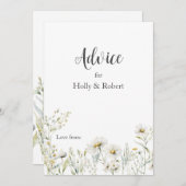 Daisy Wildflower Wedding Advieskaart (Voorkant / Achterkant)