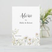 Daisy Wildflower Wedding Advieskaart (Staand voorkant)