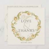 Daisy Wildflower Wedding Flat Dank je wel Bedankkaart (Voorkant / Achterkant)