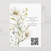 Daisy Wildflower Wedding QR-code Informatiekaartje (Achterkant)