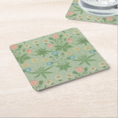  Daisy - William Morris Floral Pattern Vierkante Kartonnen Onderzetter (Schuin)