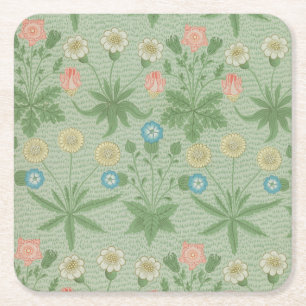  Daisy - William Morris Floral Pattern Vierkante Kartonnen Onderzetter