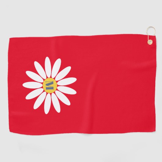 Daisy with Initial Golfhanddoek (Horizontaal)