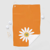 Daisy with Initial Orange Golfhanddoek (Insitu)