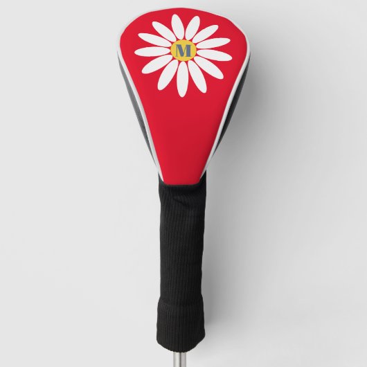 Daisy with Initial Red Golfheadcover (Voorkant)