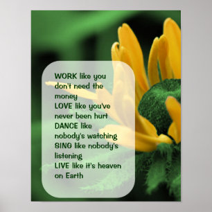 Daisy Work Love Dance Inspirerend Quote Poster