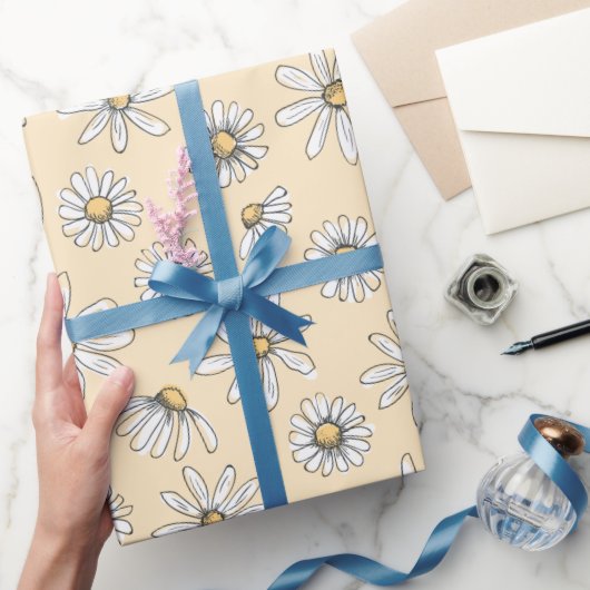 Daisy Wrapping Paper - Geel Cadeaupapier (Geschenken)