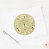 Daisy Wreath en bijen Honey Label Personalize (Envelop)