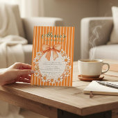 Daisy Wreath Orange Stripe Birthday invitation