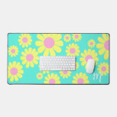 Daisy Yellow Aqua Desk Mat (Clavier et souris)