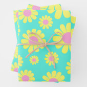 Daisy Yellow Green Inpakpapier Vel (In situ)