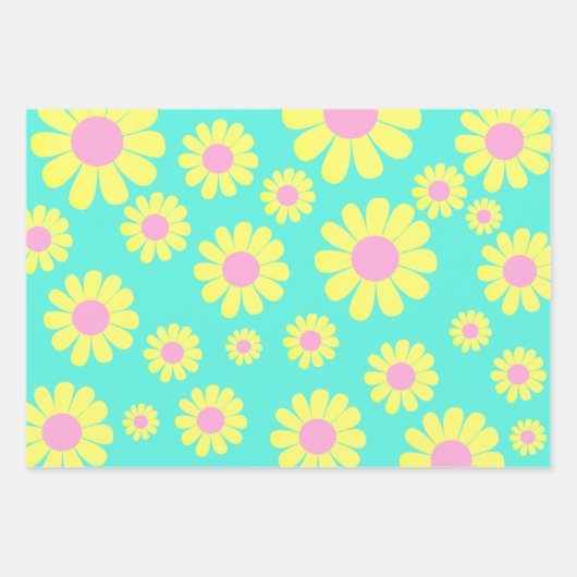 Daisy Yellow Green Inpakpapier Vel (Voorkant)