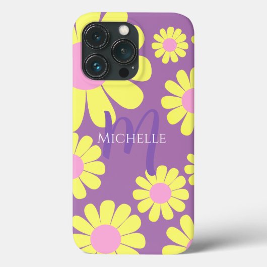 Daisy Yellow Lila Case-Mate iPhone Case (Achterkant)