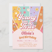 Daisy Young Wild Drie 3e Verjaardag uitnodiging (Voorkant)