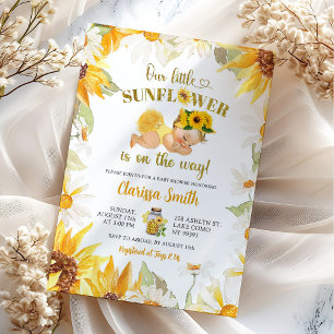 Daisy Zonnebloem op weg Zomer Baby shower Kaart